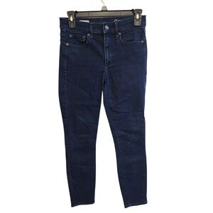 Gap 1969 True Skinny Jeans Womens 26 Dark Indigo Blue High Rise Stretch Denim